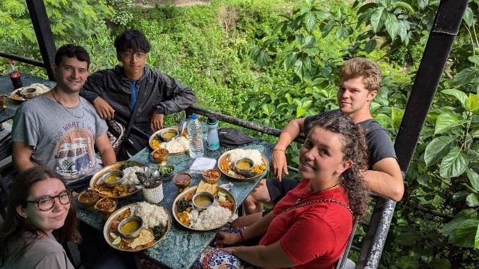 Lunch break on the way back to Kathmandu